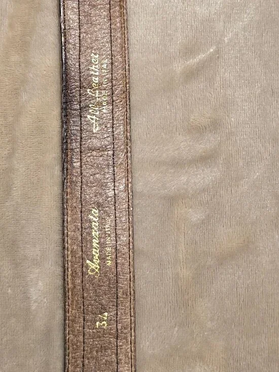 AVANZATA Leather, brown belt brass buckle, size 34 - Picture 8 of 8